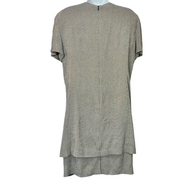 Vintage 80s Gray Black Houndstooth Boomerang Button Blouson Dress size 12 - Picture 5 of 12